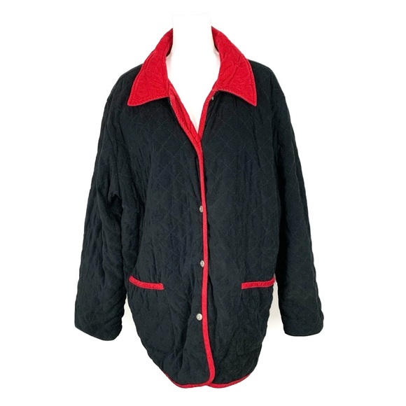 Denim & Co Women Plus Size 2X Chore Barn Coat Reversible Corduroy Velvet Quilted - Picture 6 of 14